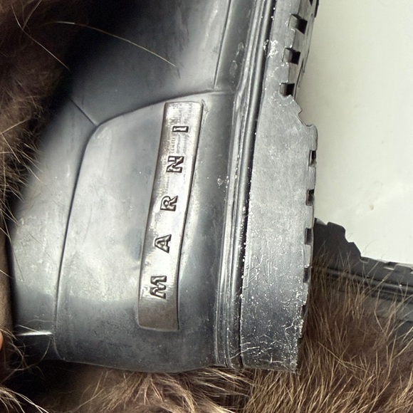 Marni real genuine fur rubber Wellington boots size 8 - Picture 5 of 9